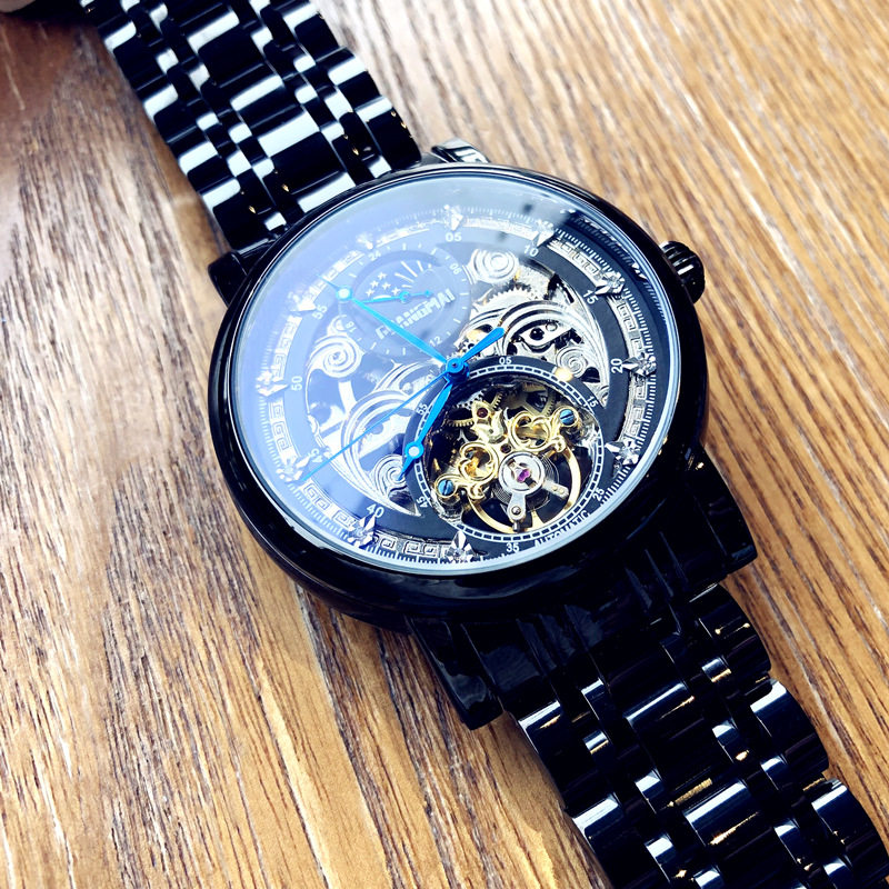 正品黑武士全自动夜光学生机械表 法洛蒂国产腕表