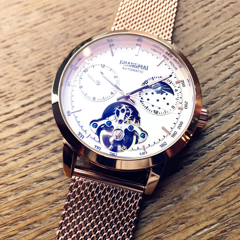 2022网红瑞士男士镂空陀飞轮机械表 法洛蒂国产腕表