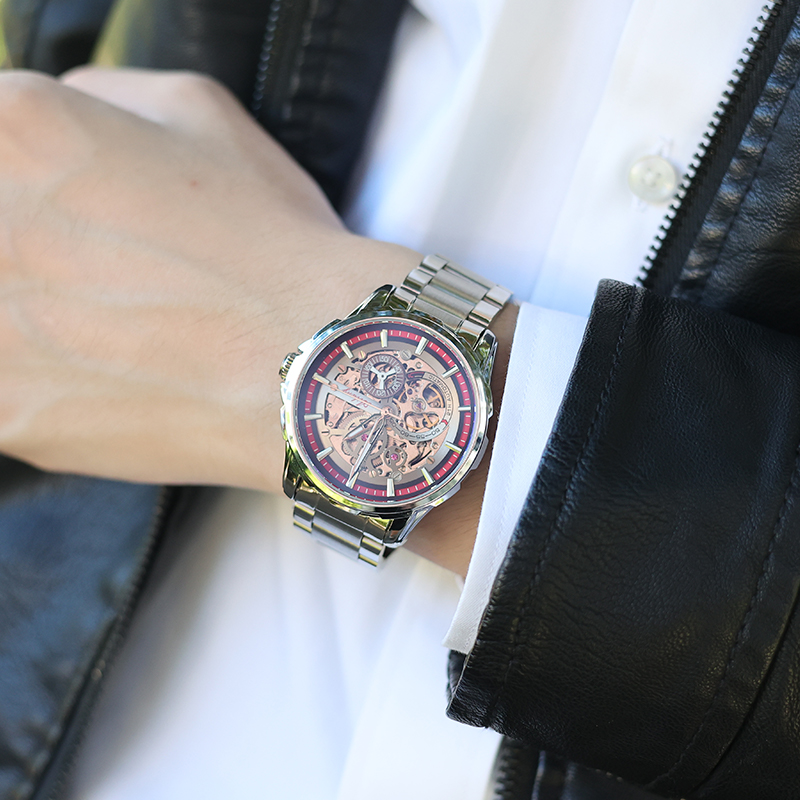 2022新款学院风潮流男士镂空机械表 法洛蒂国产腕表