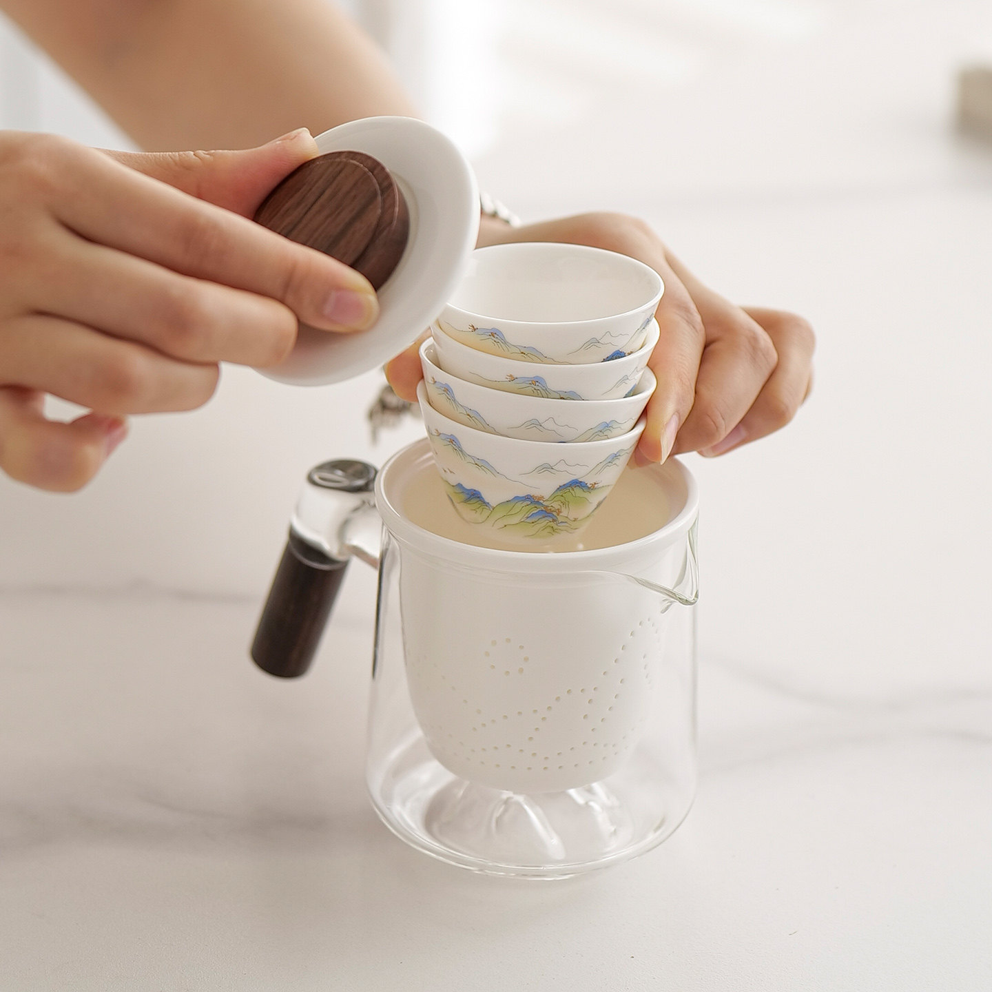 新款旅行茶具小套装户外露营出差玻璃泡茶壶快客杯便携式包伴手礼,淘宝优惠券,粉丝福利购,淘宝优惠卷