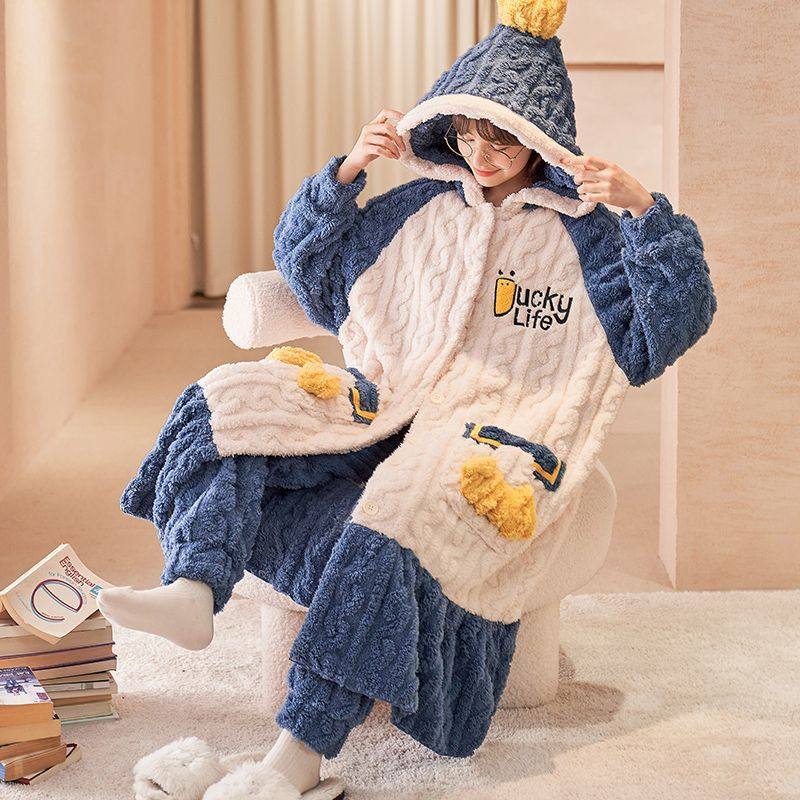 珊瑚绒睡袍女秋冬季法兰绒中长款睡裙可爱加厚毛绒可外穿睡衣大码,淘宝优惠券,粉丝福利购,淘宝优惠卷