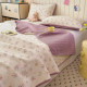 One side is 100% cotton and the other side is velvet bed cover with cotton filling