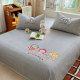 Ins patch embroidery washed cotton quilted bed cover Ote brother and sister three-piece set soft skin-friendly tatami non-slip bed sheets