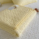 Double-sided cotton rice grain embroidered bed cover three-piece set for all seasons, simple cotton thickened quilted kang cover for tatami bed