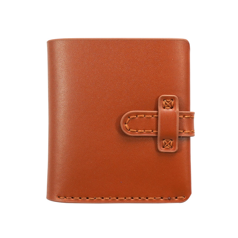 diy手工钱包男士自制牛皮短款皮夹父亲节礼物送爸爸生日礼物钱夹