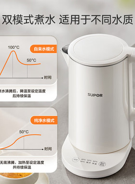 苏泊尔烧水壶智能控温家用不锈钢