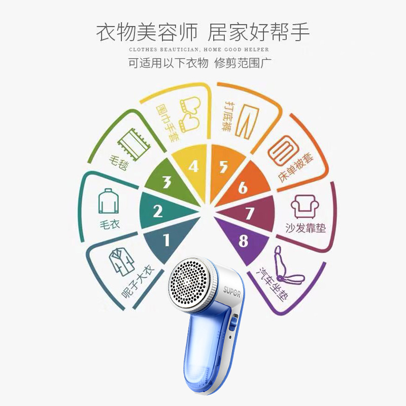 苏泊尔生活电器旗舰店苏泊尔LRC012毛球修剪器充电式剃毛机衣服吸刮除毛器打毛器除球器1