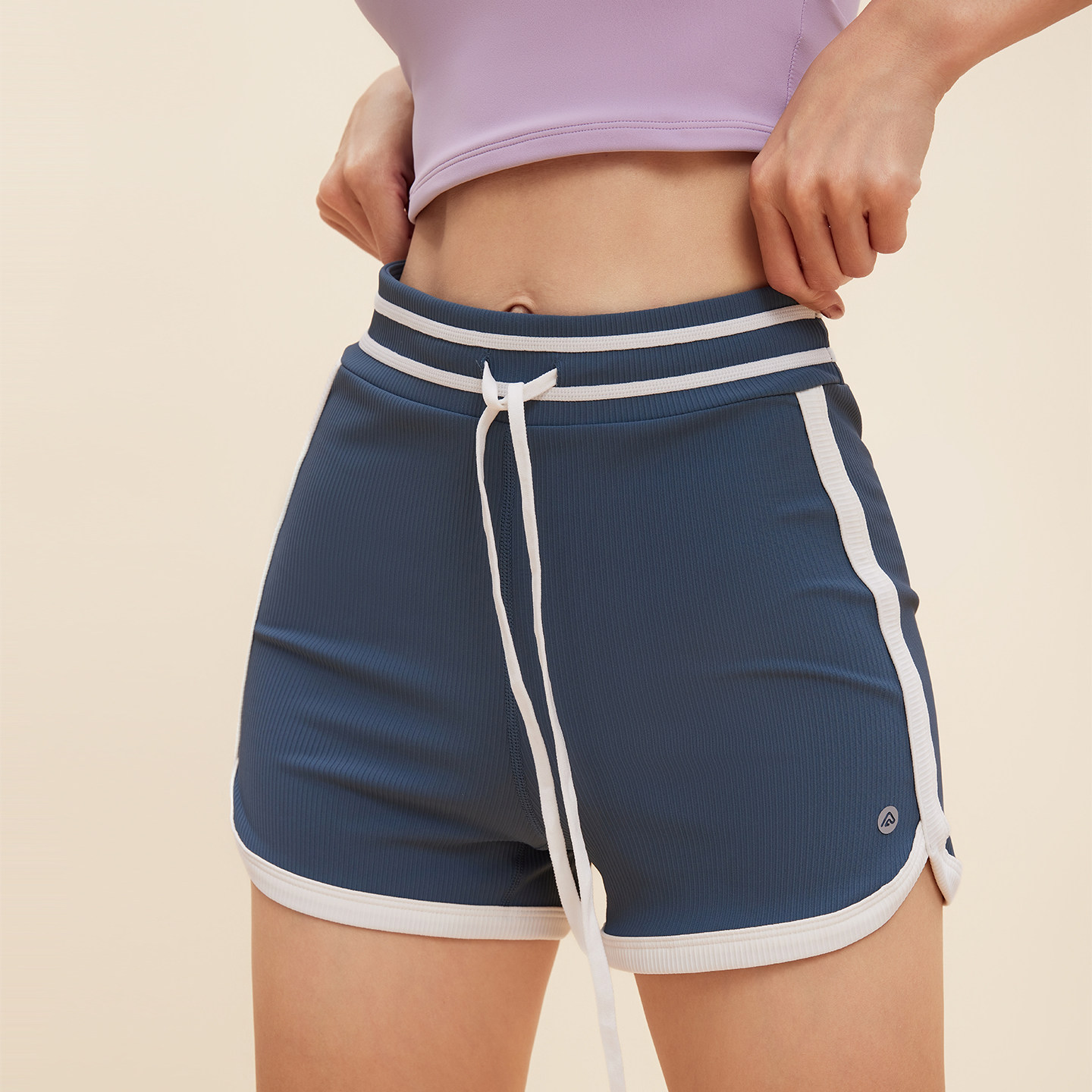 annerun撞色运动短裤女外穿夏户外跑步健身裤高腰瑜伽裤黑色热裤,淘宝优惠券,粉丝福利购,淘宝优惠卷