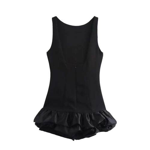 White Short Dress Women's Ruffle Backless Party Dresses - 图0