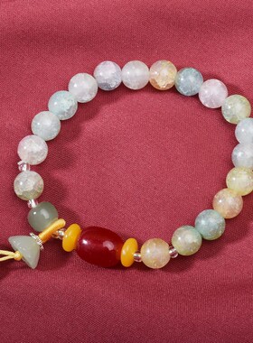 2026冰裂手串碎花手链森系古风爆珠甜美首饰品礼物中国风景区小商