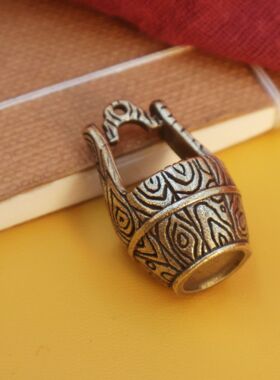 2026新款纯铜福字水桶钥匙扣创意黄铜饰品挂件聚宝盆装饰品挂饰