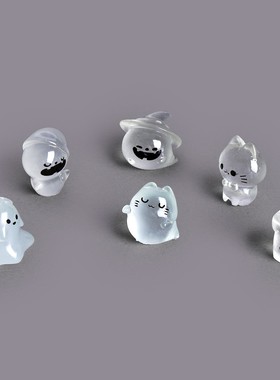 2026微景观夜光万圣节创意可爱幽灵恶魔南瓜装饰品 diy配件树脂小