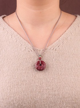 2026天然朱砂莲花平安扣文昌笔关公吊坠合集男女本命年佩戴手机链