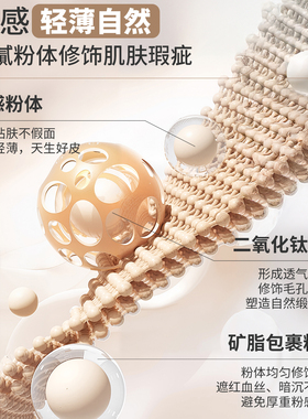 目颜持妆遮瑕保湿好用养肤粉底液