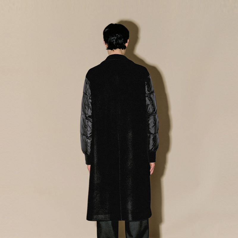 速写男装2024冬大衣男款Neil Barrett联名休闲长款毛呢外套大衣,淘宝优惠券,粉丝福利购,淘宝优惠卷