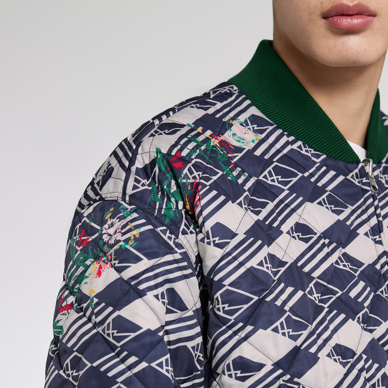 速写outlets奥莱男装春秋折扣新款棉衣宽松复古棒球领两面穿印花 - 图2