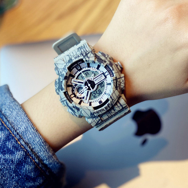 男2021年新款女学生ins风电子表 雅述国产腕表