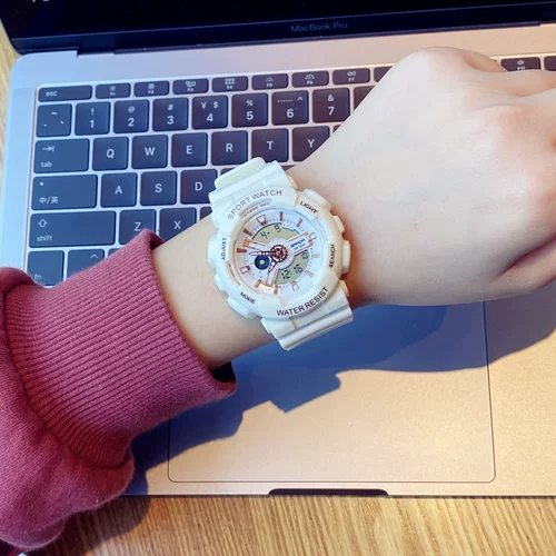 Механические модные водонепроницаемые брендовые цифровые часы, простой и элегантный дизайн, в корейском стиле, популярно в интернете