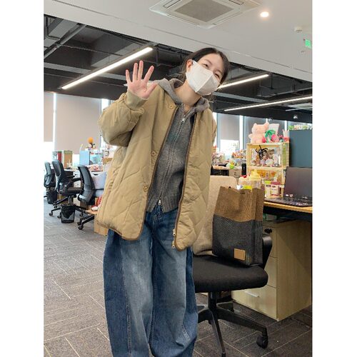 复古高级感连帽双拉链毛衣外套女春秋季2025新款灰色针织开衫上衣 - 图3