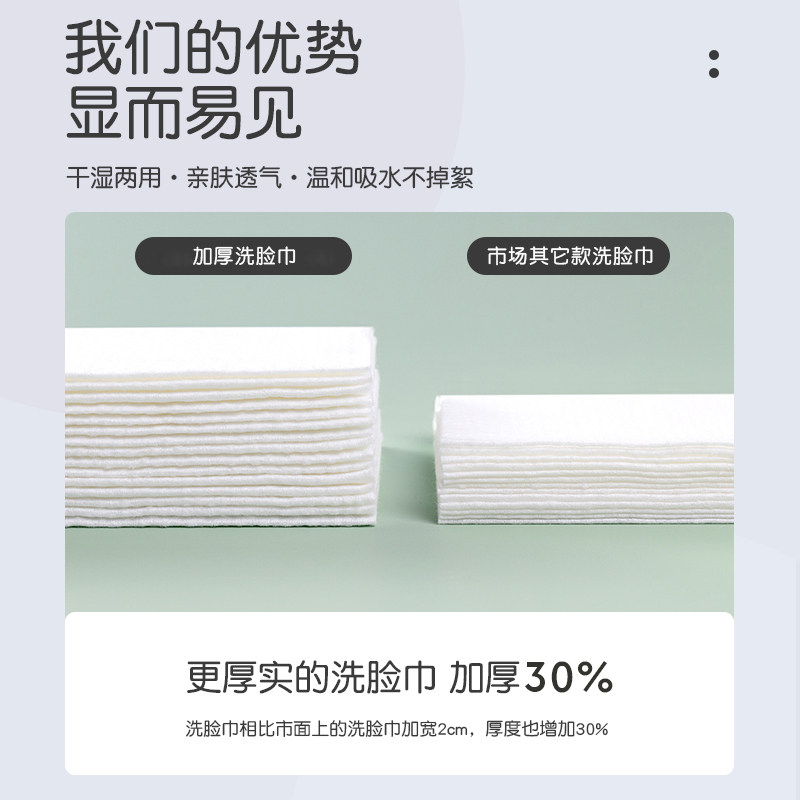 屈臣氐一次性洗脸巾纯棉加厚卸妆棉 annnoah化妆/美容工具