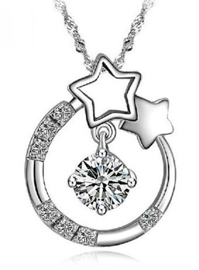 配饰项链小饰品项坠小吊坠唯华饰品有你许愿镀银女项链坠