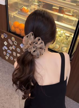 波点大肠发圈女丸子头发绳头绳