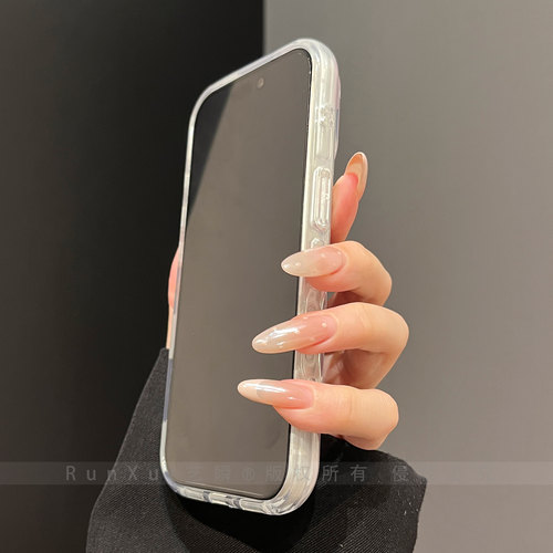 韩系ins风温柔梦幻淡紫色波点适用苹果18ProMax手机壳新款iPhone17pro强力磁吸16pm高颜值ip15女款全包保护套 - 图3