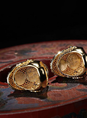 花丝珐琅彩镶嵌一盒古董文玩纯铜