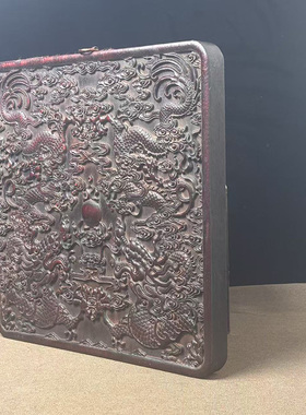 古董文玩紫檀木雕双龙纹牌匾客厅中堂挂屏装饰画挂匾复古老物件