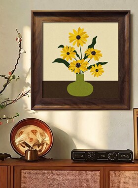 中古风柿柿如意diy石英砂肌理画