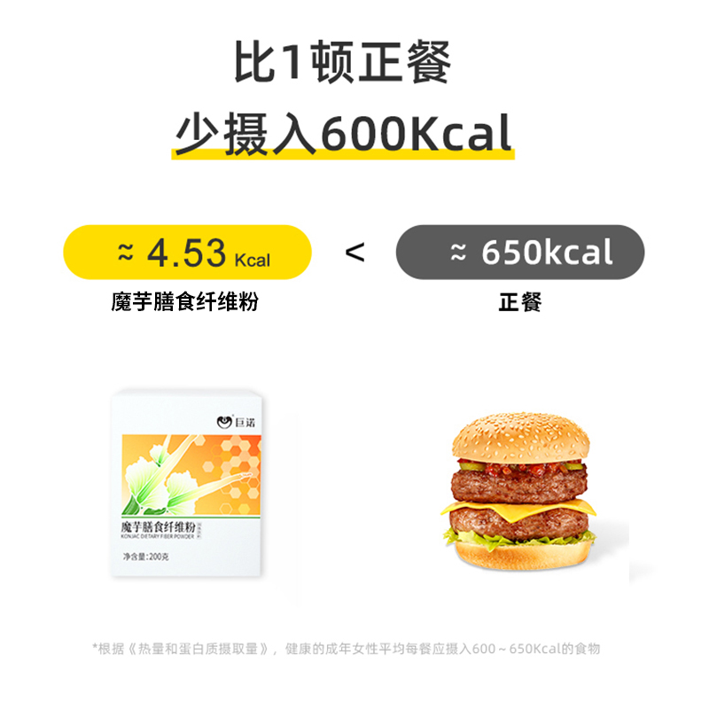 西大魔芋纤维粉0脂控卡早晚餐家用膳食纤维冲饮即食饱腹健身主食