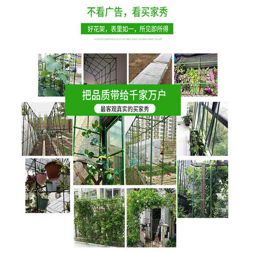 楼顶花园爬藤架庭院植物豆角黄瓜爬藤杆牵引固定包塑钢管园艺支架 - 图2