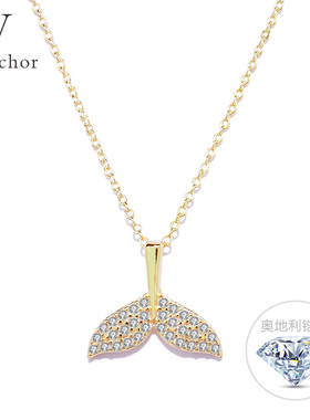 新款925纯银鱼尾吊坠小众项链