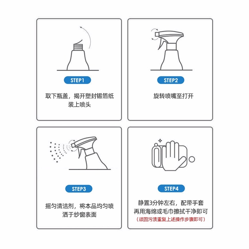 纱窗专用清洁剂免拆洗家用洗纱窗金刚网免水洗神器窗户网 1-图3