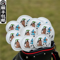 Cute cartoon male and female general purpose iron rod cover golf club head sleeve head sleeve ball head protection cap sleeve