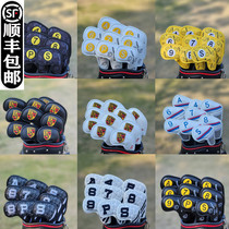 PG laughs face Porsche WGC pentagram Iron pole sleeve golf club clubhead cover protective cap set magnet
