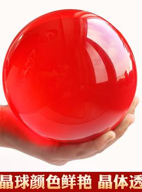 2025鸿运当头红色水晶球摆件大号底座百福缸聚宝盆里放的东西开业