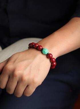 2025原矿朱砂12mm手串龙珠单圈男女款礼物新款本命年属龙紫金砂中