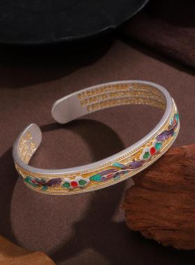 2025绮丽华彩！凤羽珐琅描金手镯华贵典雅绽放东方绮梦演绎古韵新