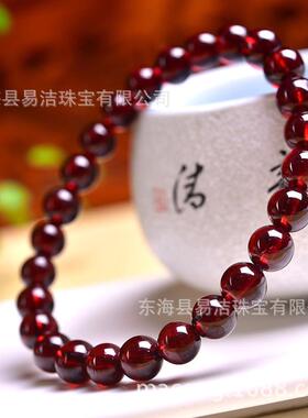 2026天然石榴石手链 酒红石榴石单圈手链 晶体通透色泽艳丽