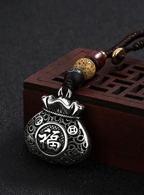 2025千叶民族风复古泰银镂空莲花鲤鱼钥匙扣个性创意潮男女汽车挂