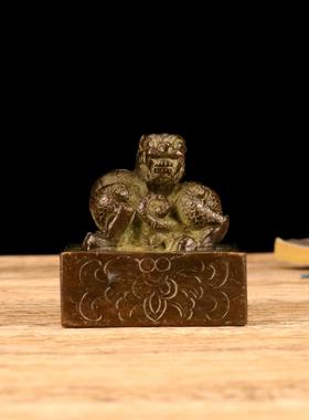 2025古玩做旧合金龙兽貔貅印章复古书房办公室桌面摆件镇纸动物造