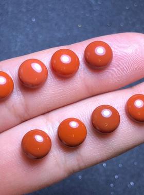 2025天然南红戒面裸石DIY镶嵌戒指手链吊坠耳钉满色满肉柿子红蒙