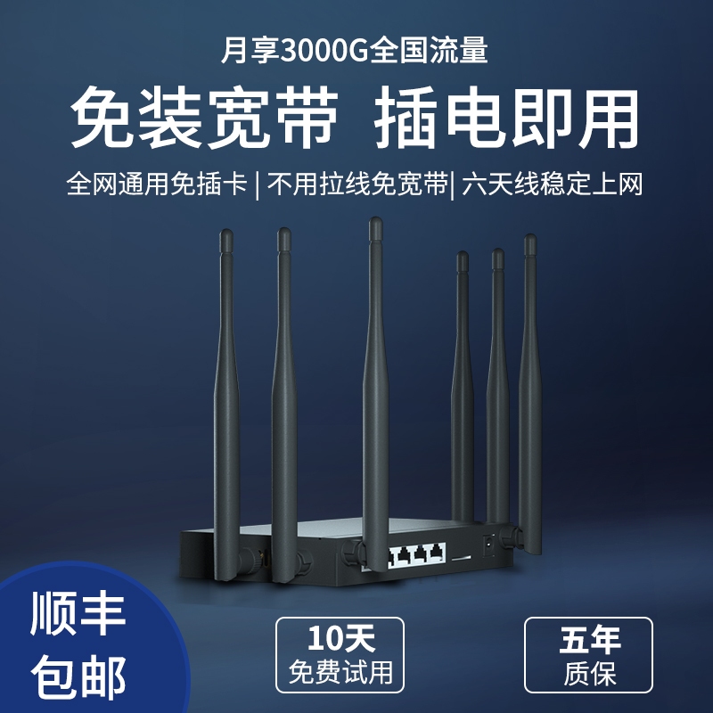 4g无线路由器免插卡全网通无限高速流量网卡工业级5G cpe农村智能转有线网络移动随身wifi免装宽带上网设备