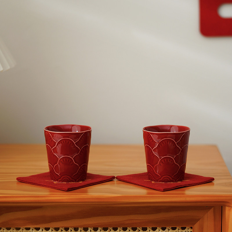 仲夏知己陶瓷敬茶杯套装一对结婚红色敬酒品名茶杯子婚庆用品大全,淘宝优惠券,粉丝福利购,淘宝优惠卷