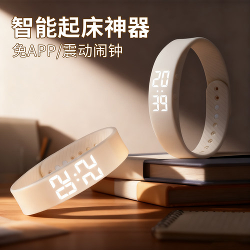 初高中学生专用手表起床神器强力振动闹钟手环震动叫醒宿舍电子表 - 图0