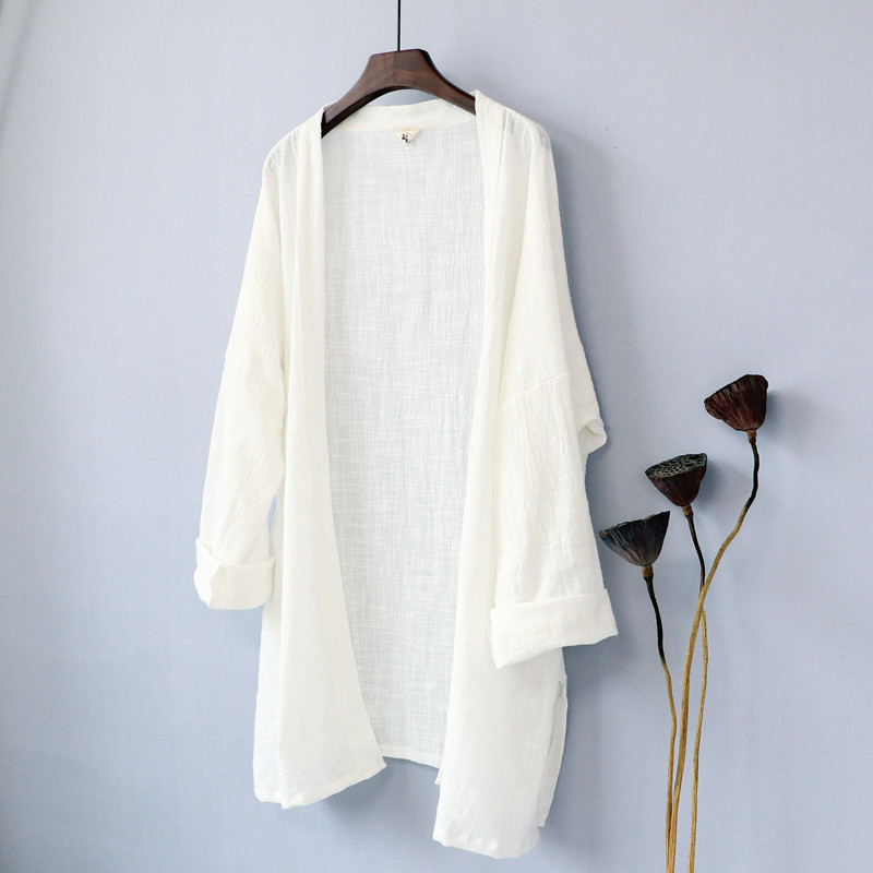春夏棉麻防晒衫外禅意茶服文艺披风 意梵狼风衣