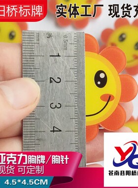 太阳花笑脸可爱胸针服务员别针