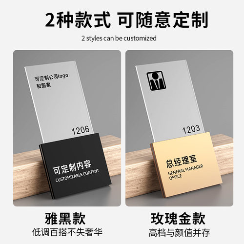 公司办公室个性门牌立体创意总经理会议室财务室接待室客服部亚克力标识牌制作部门科室标识标牌标志牌定制 - 图2
