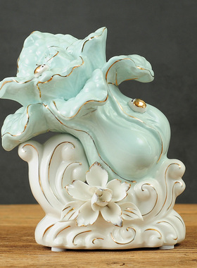 客厅白菜摆件创意家居装饰品新中式陶瓷工艺品玄关隔断电视柜摆设